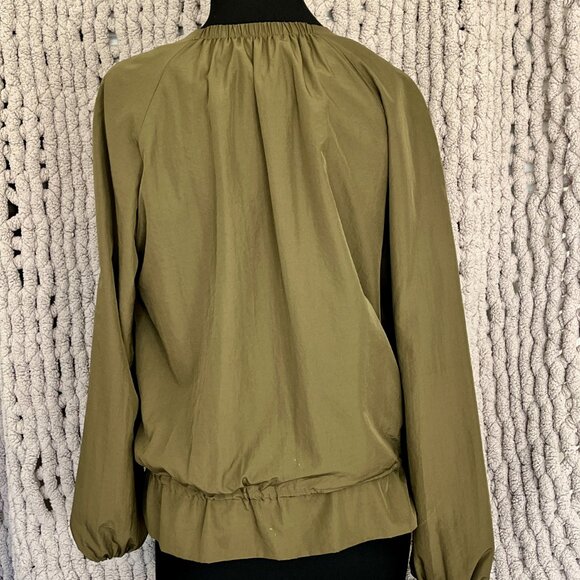 Zara Olive Green Cinched Jacket Size Medium - Picture 9 of 13